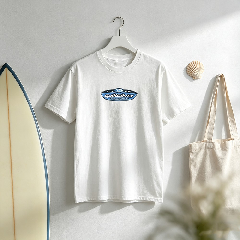Streetwear Brand Label - Kaos Grafis Logo Oval Merek Retro