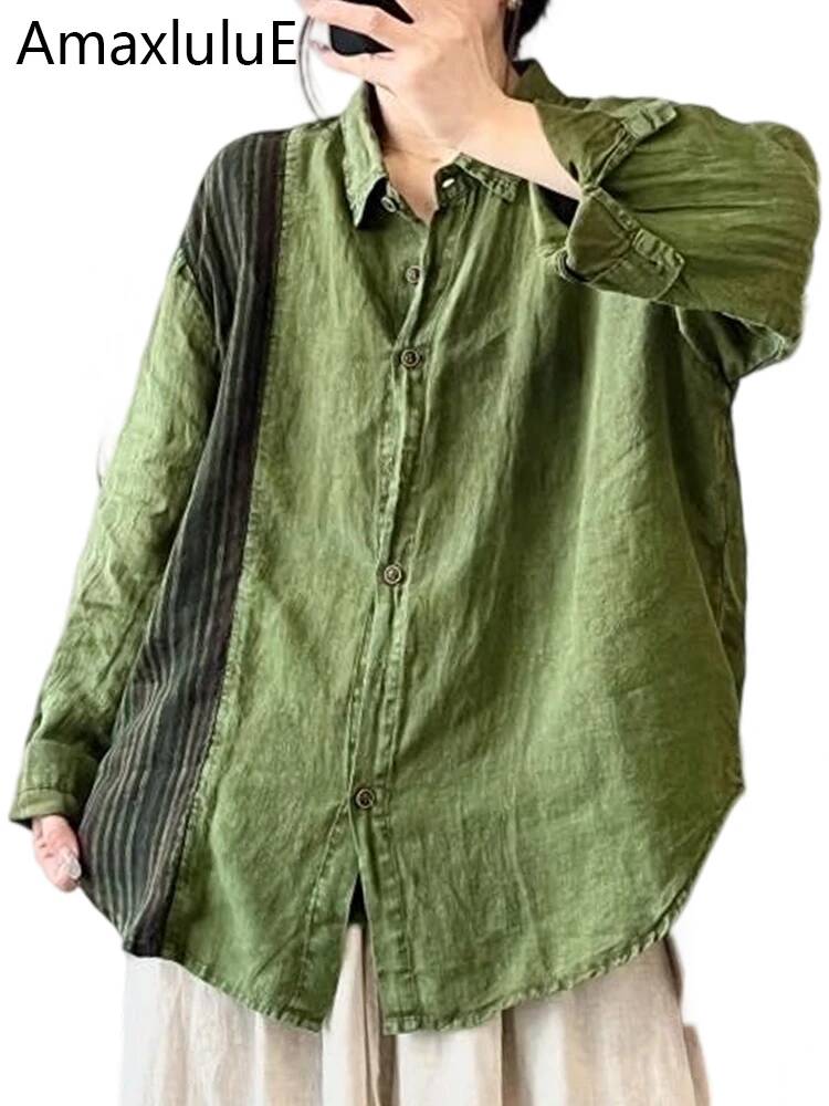 Streetwear Brand - Amax LuluE Merek 2025 Kemeja Tambal