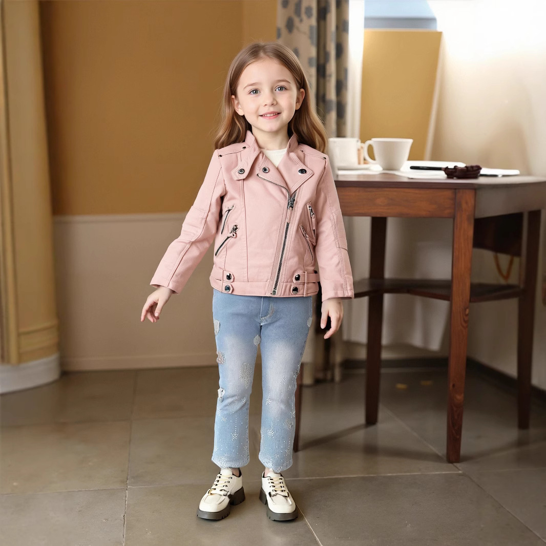 Jaket Kulit PU Anak Perempuan  - Streetwear Brand ulasan dan harga